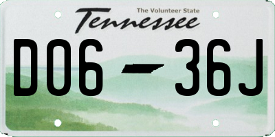 TN license plate D0636J