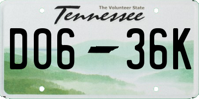 TN license plate D0636K