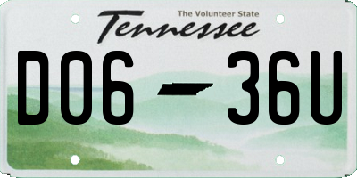 TN license plate D0636U