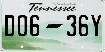 TN license plate D0636Y