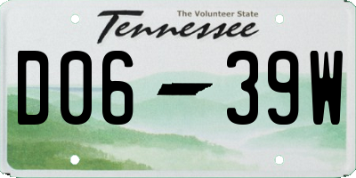 TN license plate D0639W