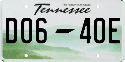 TN license plate D0640E