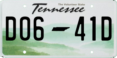 TN license plate D0641D