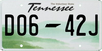TN license plate D0642J
