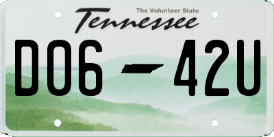 TN license plate D0642U