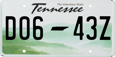 TN license plate D0643Z