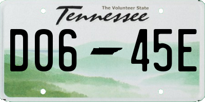 TN license plate D0645E