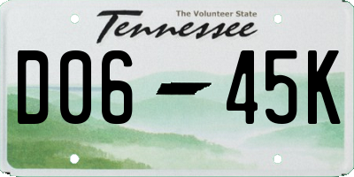 TN license plate D0645K