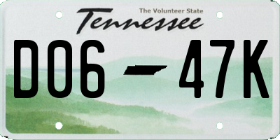TN license plate D0647K