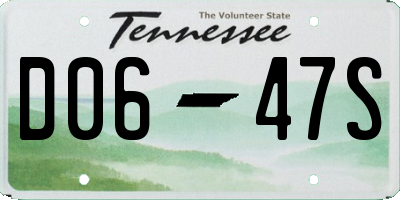 TN license plate D0647S