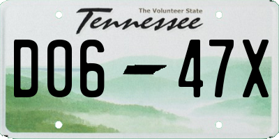 TN license plate D0647X
