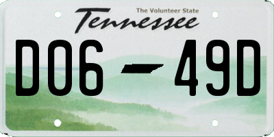 TN license plate D0649D
