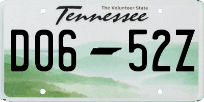 TN license plate D0652Z
