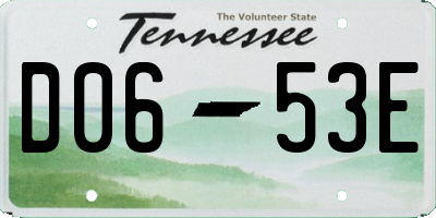 TN license plate D0653E