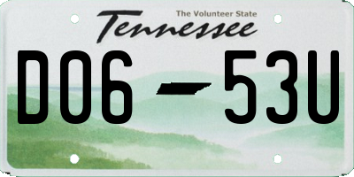 TN license plate D0653U