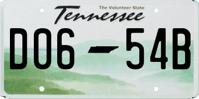 TN license plate D0654B