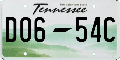 TN license plate D0654C