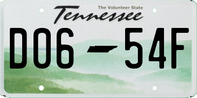 TN license plate D0654F