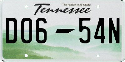 TN license plate D0654N