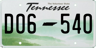 TN license plate D0654O