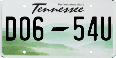 TN license plate D0654U
