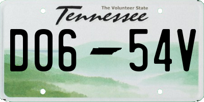 TN license plate D0654V