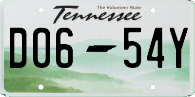 TN license plate D0654Y