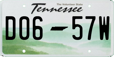 TN license plate D0657W
