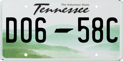 TN license plate D0658C