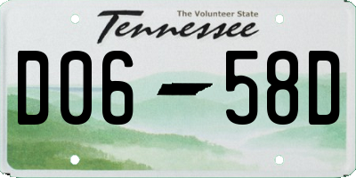 TN license plate D0658D
