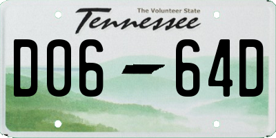 TN license plate D0664D