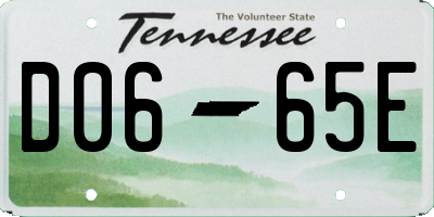 TN license plate D0665E