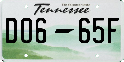 TN license plate D0665F