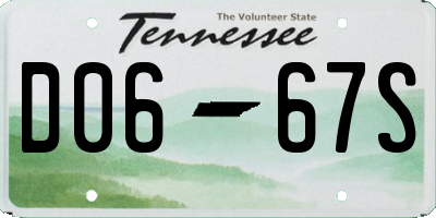 TN license plate D0667S