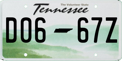 TN license plate D0667Z