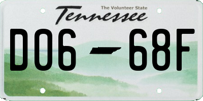 TN license plate D0668F