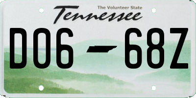 TN license plate D0668Z