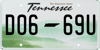 TN license plate D0669U