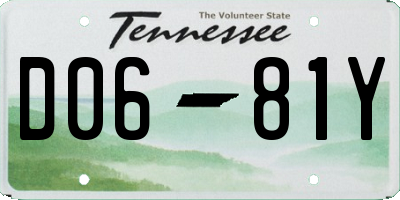 TN license plate D0681Y