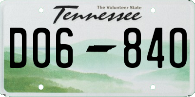 TN license plate D0684O