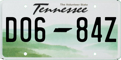 TN license plate D0684Z