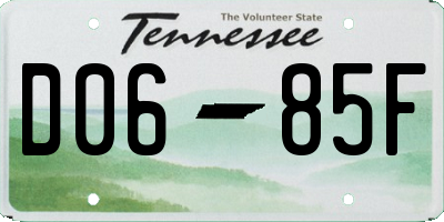 TN license plate D0685F