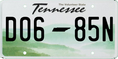 TN license plate D0685N