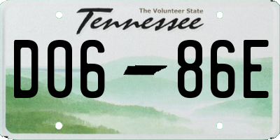 TN license plate D0686E
