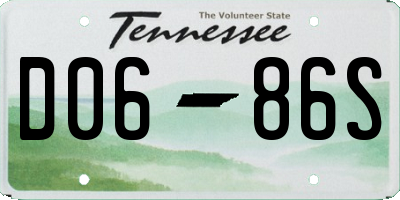 TN license plate D0686S
