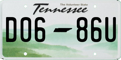 TN license plate D0686U