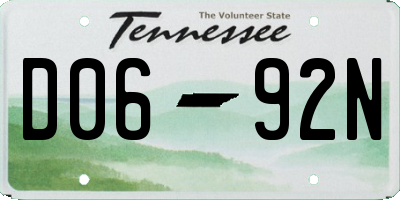 TN license plate D0692N