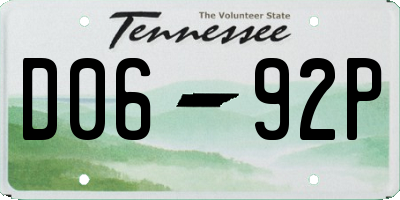 TN license plate D0692P