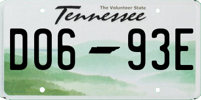 TN license plate D0693E