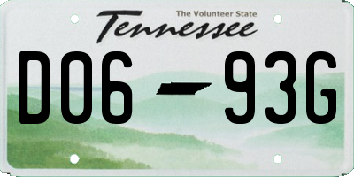 TN license plate D0693G
